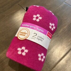 Wonder Nation Baby and Toddler Girls' Flat Rib Tights, 2-Pack (6-18M)